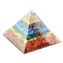 Load image into Gallery viewer, Orgonite Crystal Pyramid Chakra side angle - Down to Earth