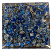 Load image into Gallery viewer, Orgonite Crystal Pyramid Lapis bottom side - Down to Earth