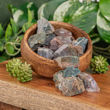 Load image into Gallery viewer, Sea (Ocean) Jasper Raw displayed on a colorful background in a wooden bowl - Down to Earth