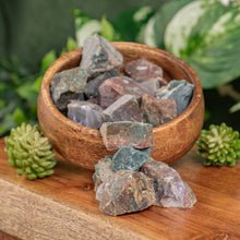 Load image into Gallery viewer, Sea (Ocean) Jasper Raw displayed on a colorful background in a wooden bowl close up - Down to Earth