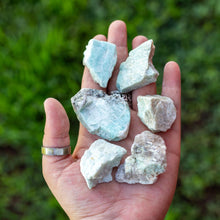 Load image into Gallery viewer, Raw Amazonite in the Palm of a Hand - Down To Earth