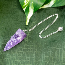 Load image into Gallery viewer, Raw Amethyst Pendulum Styled - Down To Earth New Age Website