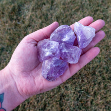 Load image into Gallery viewer, Raw Amethyst in the Palm of a Hand - Down To Earth