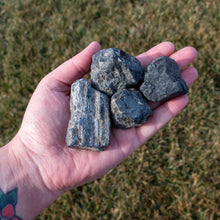 Load image into Gallery viewer, Raw Black Tourmaline in the Palm of a Hand - Down To Earth