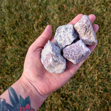Load image into Gallery viewer, Lepidolite Raw in the Palm of a Hand - Down To Earth
