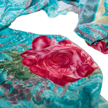 Load image into Gallery viewer, Recycled Sari Scarf Blue Detail - Down To Earth