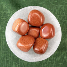 Load image into Gallery viewer, Red Goldstone Tumbled in Selenite Bowl - Down To Earth