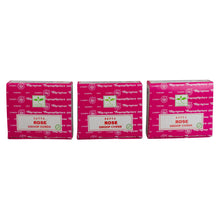 Load image into Gallery viewer, "Three packages of Rose Satya Dhoop Cones on a white background," - Down to Earth.