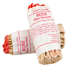 Load image into Gallery viewer, Rose Rope Incense stacked against each other on a white background - Down to Earth