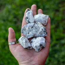 Load image into Gallery viewer, Rough Rainbow Moonstone in the palm of a Hand - Down To Earth