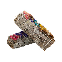 Load image into Gallery viewer, White Sage with Assorted Flowers Smudge Stick - Down To Earth