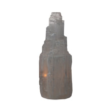 Load image into Gallery viewer, Selenite Lamp front with white background - Down To Earth