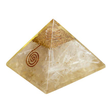Load image into Gallery viewer, Selenite Orgone Crystal Chip Pyramid Side Angle - Down To Earth