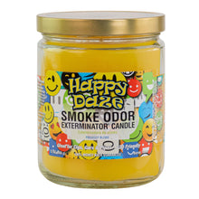 Load image into Gallery viewer, Smoke Odor Exterminator Candle Happy Daze displayed on a white background - Down to Earth