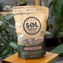 Load image into Gallery viewer, Sol Soils Orchid Chunky Mix with plants displayed on a styled background - Down to Earth