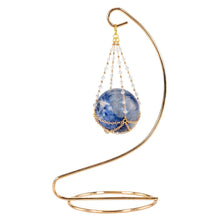 Load image into Gallery viewer, Sphere Holder Stand in Gold with a 40mm sphere on a white background - Down to Earth