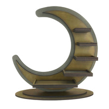 Load image into Gallery viewer, Wood Standing Crescent Moon Shelf Perfect for Crystals - Down To Earth