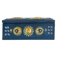 Load image into Gallery viewer, Sun & Moon Tarot Card Box on a white background length side angle - Down to Earth