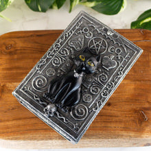 Load image into Gallery viewer, The Black Cat Tarot Card Storage Box top down on a style background - Down To Earth