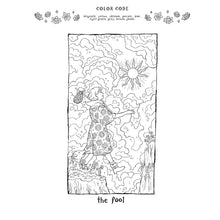 Load image into Gallery viewer, The Cosmic Slumber Tarot Coloring Book The Fool Coloring Page - Down To Earth