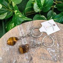 Load image into Gallery viewer, Tigers Eye Tumbled Crystal Keychains Styled Photo - Down To Earth