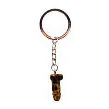 Load image into Gallery viewer, Tigers Eye Crystal Phallus Keychain - Down To Earth