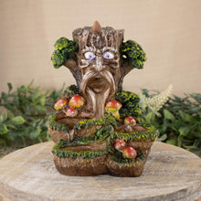 Load image into Gallery viewer, Tree Backflow Magic Incense Burner front facing with incense cone on a style background - Down To Earth