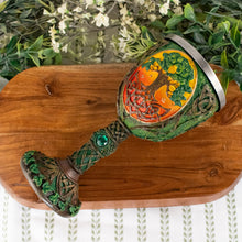 Load image into Gallery viewer, Tree of Life Chalice top down on a table with plants on a style background - Down To Earth