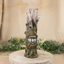 Load image into Gallery viewer, Tree of Wisdom Incense Burner with incense stick inside on a style background - Down To Earth