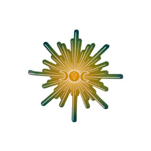 Load image into Gallery viewer, "Gradient sunburst design of a Triple Moon Crystal Holographic Sticker on a white background," - Down to Earth.