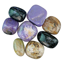 Load image into Gallery viewer, Charoite Tumbled on a white background - Down to Earth