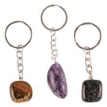 Load image into Gallery viewer, Group of Tumbled Crystal Keychain displayed on a white background - Down to Earth