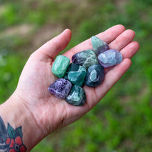 Load image into Gallery viewer, Tumbled Fluorite in the Palm of a Hand - Down To Earth