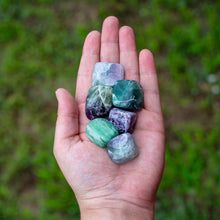Load image into Gallery viewer, Tumbled Fluorite in the Palm of a Hand - Down To Earth