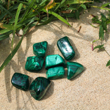 Load image into Gallery viewer, Tumbled Malachite on Concrete - Down To Earth
