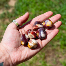 Load image into Gallery viewer, Tumbled Mookaite in a the Palm of a Hand - Down To Earth
