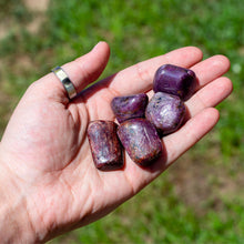 Load image into Gallery viewer, Tumbled Ruby in the Palm of a Hand - Down To Earth