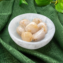 Load image into Gallery viewer, Tumbled Rutilated Quartz in Selenite Bowl - Down To Earth