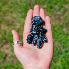 Load image into Gallery viewer, Tumbled Snowflake Obsidian in the Palm of a Hand - Down To Earth