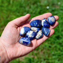 Load image into Gallery viewer, Tumbled Sodalite in the Palm of a Hand - Down To Earth