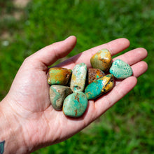 Load image into Gallery viewer, Tumbled Turquoise in Palm of a Hand - Down To Earth