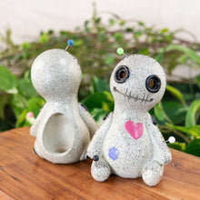 Load image into Gallery viewer, Voodoo Doll Incense Burner group photo without the cones on a natural background - Down to Earth