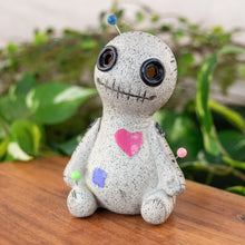 Load image into Gallery viewer, Voodoo Doll Incense Burner photo with different pins on a natural background - Down to Earth