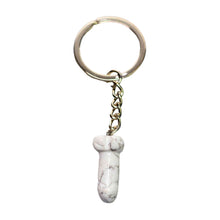 Load image into Gallery viewer, White Howlite Crystal Phallus Keychain - Down To Earth