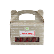 Load image into Gallery viewer, "Single package of Satya Backflow Dhoop Cones in the scent variation White Sage on a white background," - Down to Earth.
