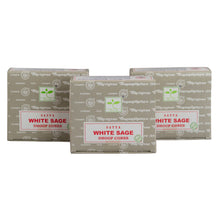 Load image into Gallery viewer, "Three packages of White Sage Dhoop Cones on a white background," - Down to Earth.