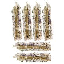 Load image into Gallery viewer, White Sage with Lavender Smudge Stick 6 count on a white background - Down to Earth