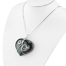 Load image into Gallery viewer, Wire Wrapped Crystal Necklace Bloodstone studio photo side angle - Down to Earth