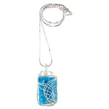 Load image into Gallery viewer, Wire Wrapped Crystal Necklace Blue Agate Studio photo top down shot - Down to Earth