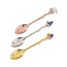 Load image into Gallery viewer, Witch Herb Spoon with Crystal on a white background showcasing different color options - Down to Earth